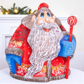 Old World Santa solid wood figurine 6 inch, animal friends scene