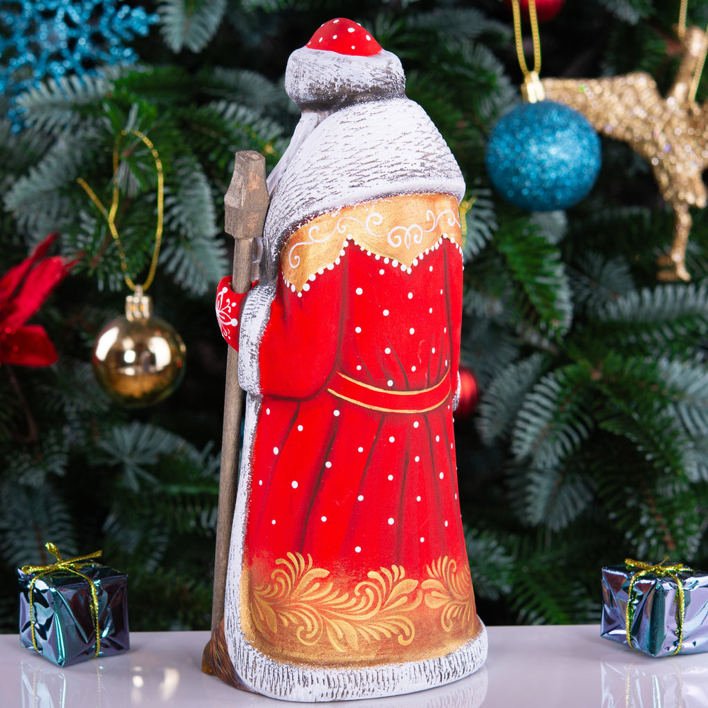 Hand Carved Nativity Santa Figurine: Signed Folk Art Collectible