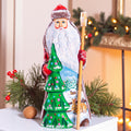 Hand-Carved Wooden Santa Claus Figurine: Retro Christmas Decor (9 inch)