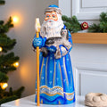 Collectible Santa figurine, cat lover holiday mantel decor, 9.1 inch