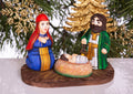 Compact Wooden Nativity Set 4", Christian Christmas Mantel Decor