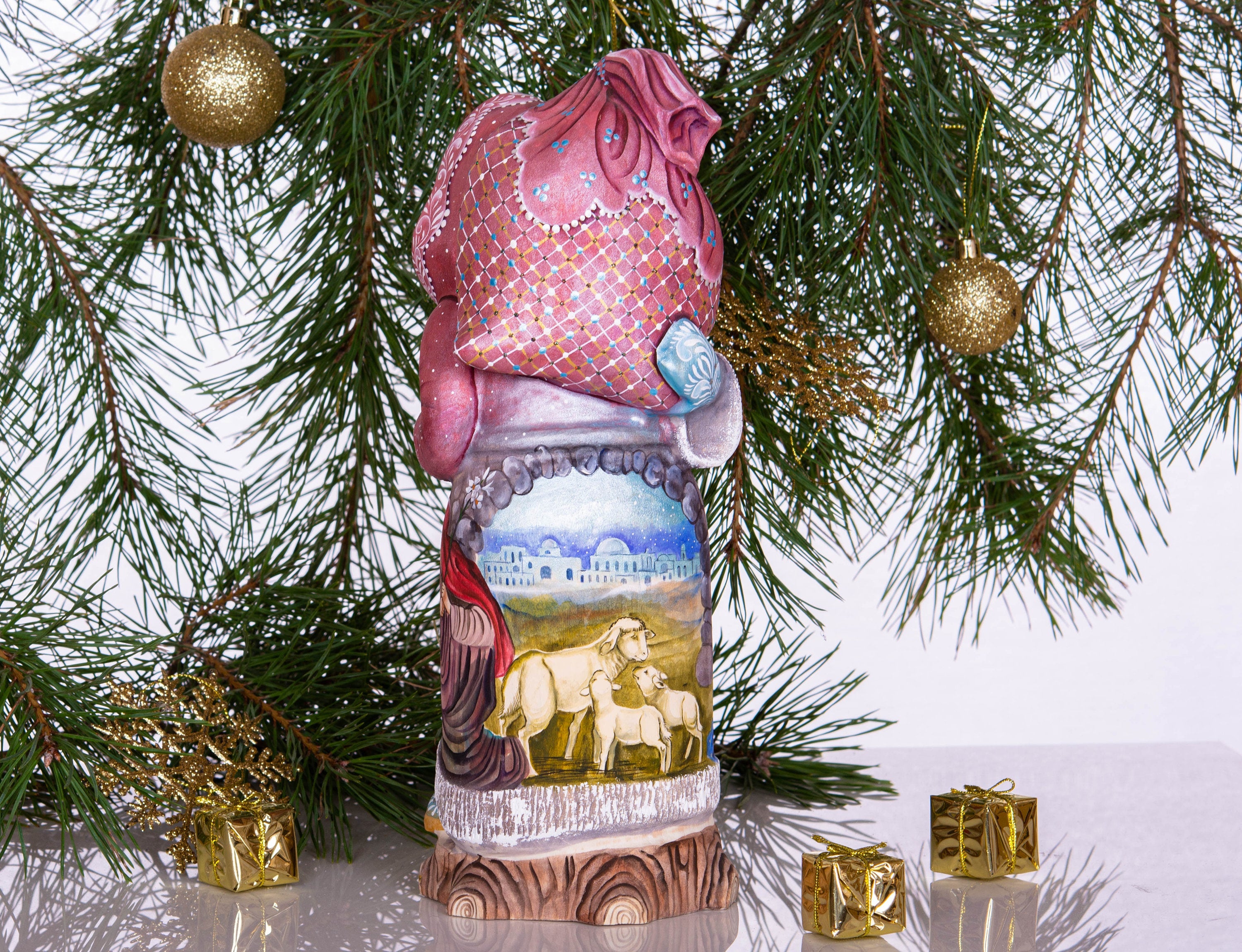 Old World Santa Figurine 12", Holy Family Nativity, Hand Painted