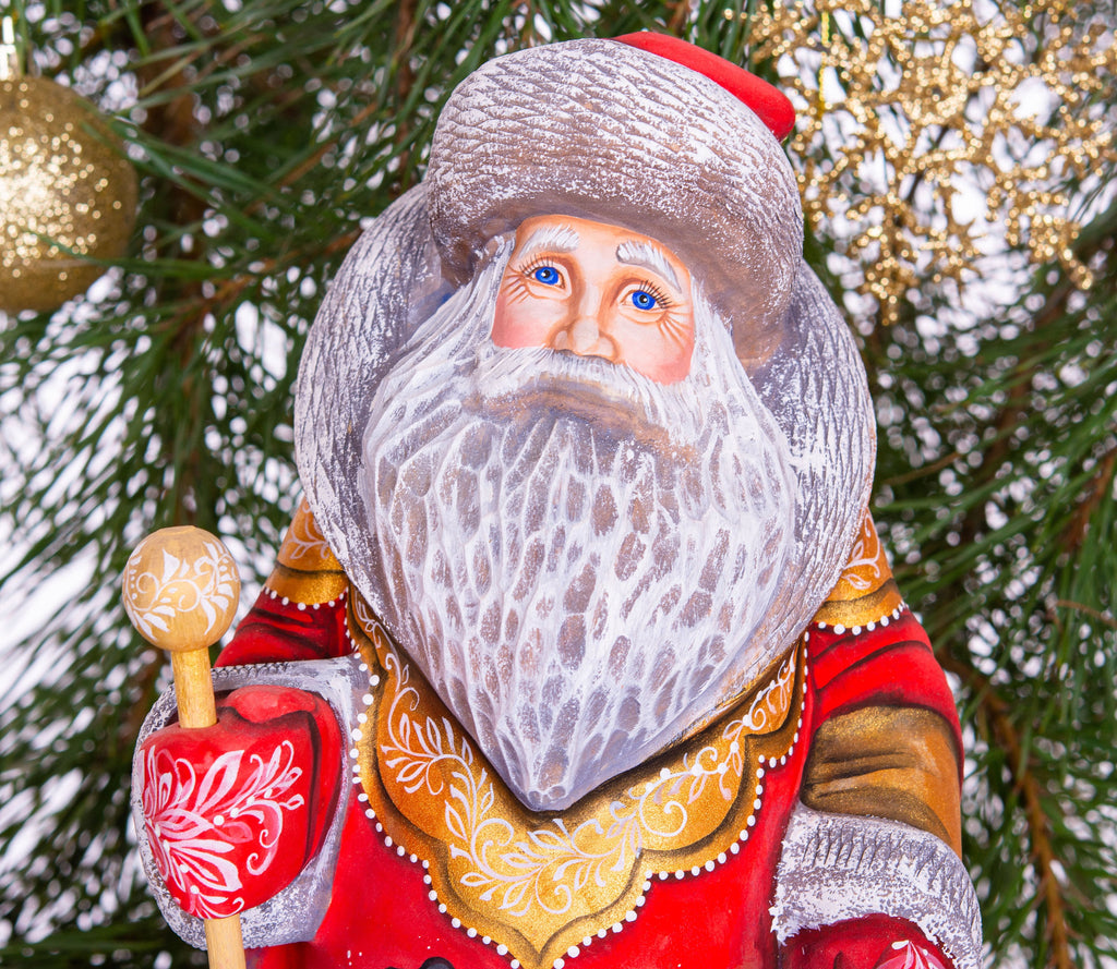 Father Christmas Statue 12", Holy Family, Artist Painted, Old World