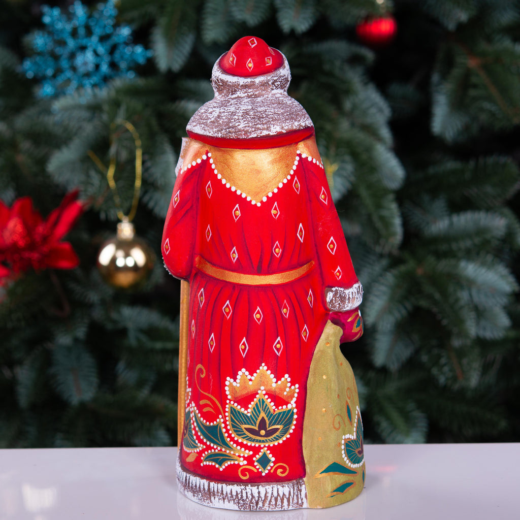 Hand Carved Wooden Santa Claus Figurine: Signed Folk Art Christmas Decor