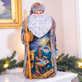 Santa Figurine 9", Holy Night Nativity, Hand Carved Wood
