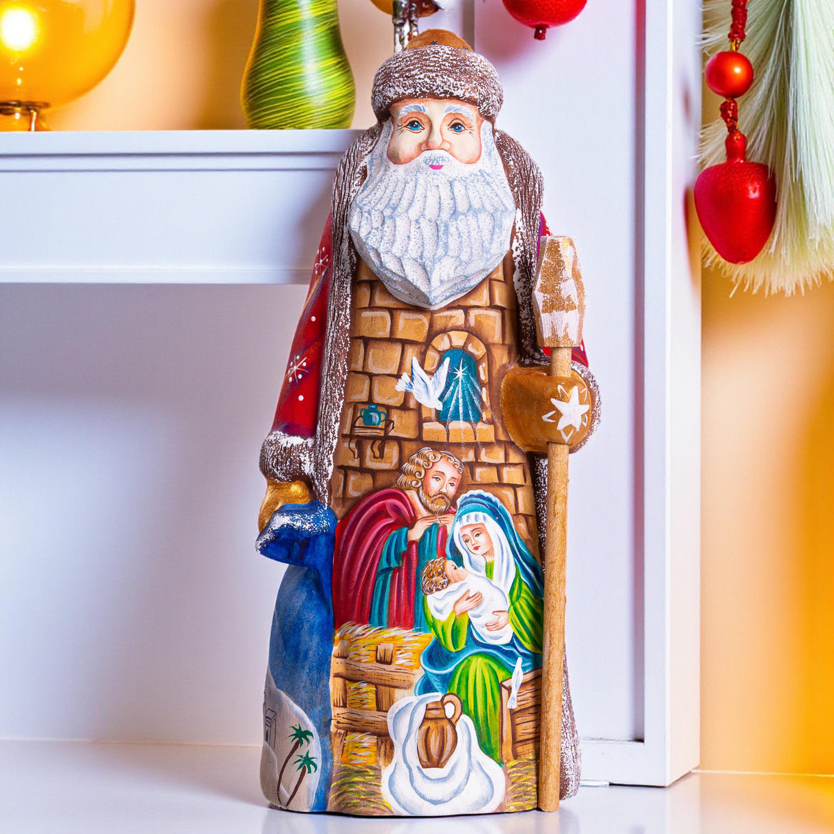 Santa Statue 9", Holy Family Nativity, Old World, Mantel Decor