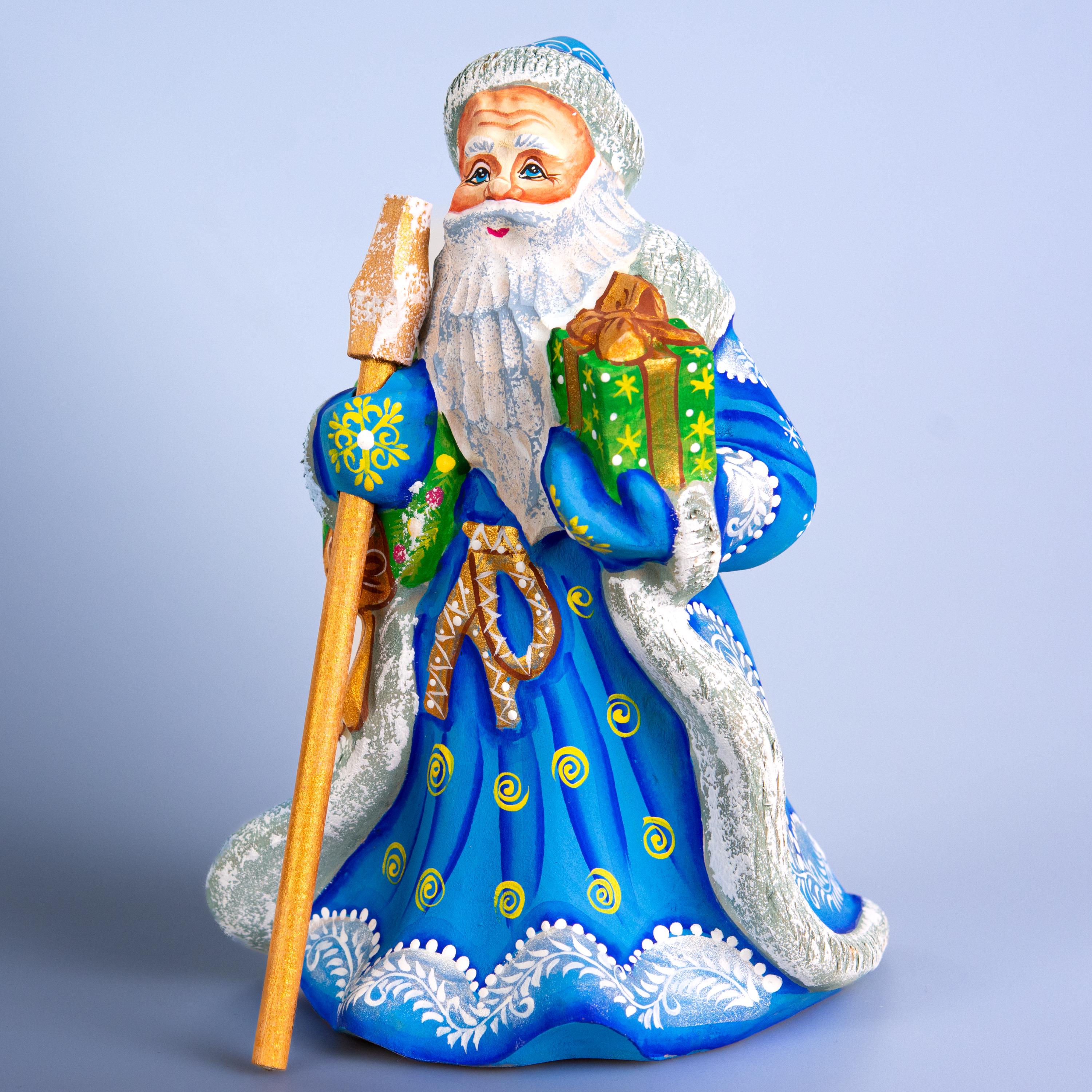 Wooden hand Carved Vintage Santa Claus figurine, handmade home Christmas decor indoor, funny Christmas gift idea made in Ukraine