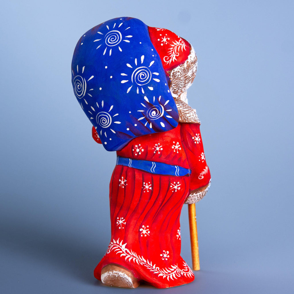 Wooden hand carved Santa Claus figurine 8", Christmas Holiday Home Decor indoor, Hand painted Christmas gift made in Ukraine