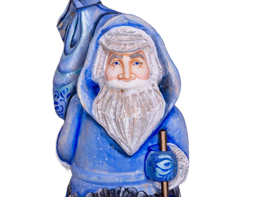 Santa Figurine 12", Nativity Scene, Orthodox Icon Style, Hand Painted Wood