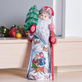 Rustic Santa Claus wood figure 10 inch, snowy country village, Christmas table décor