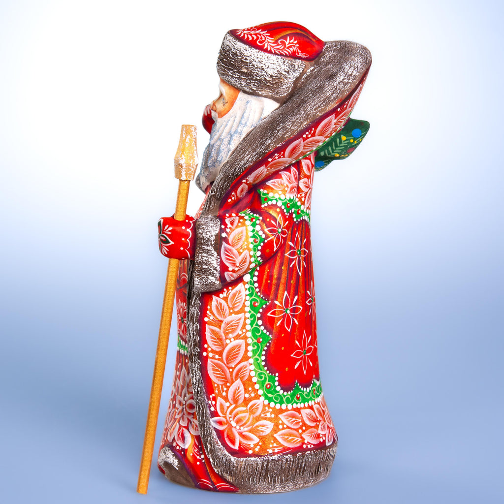 Hand carved Santa wooden figurine 10 inch, Christmas gift for collectors
