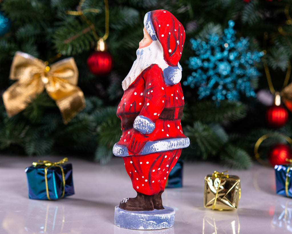 Wooden Santa Claus figure 7 inch, whimsical folk art, kids room & nursery Christmas decor