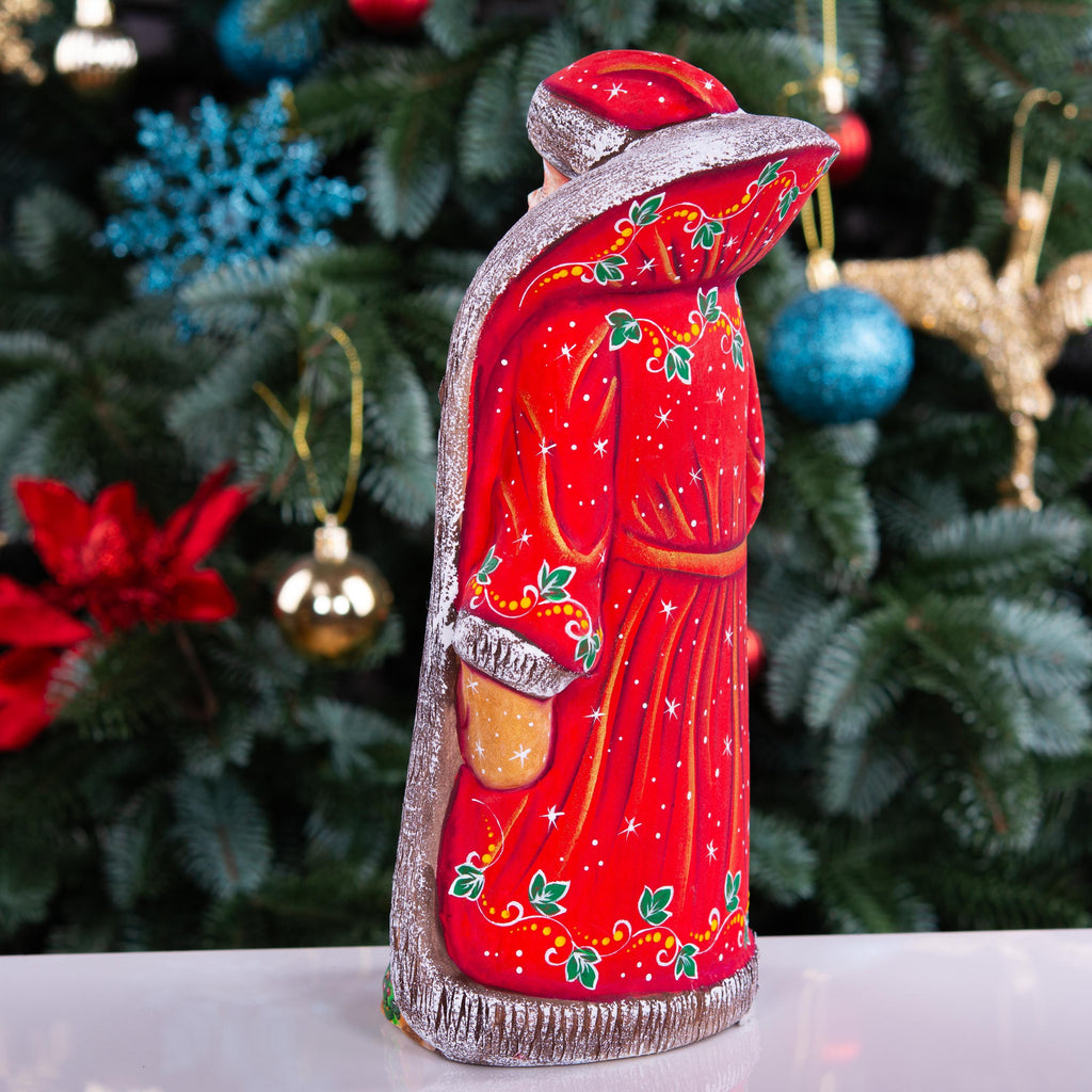 Collectible Santa figurine, folk art children and toys scene, 9.4 inch