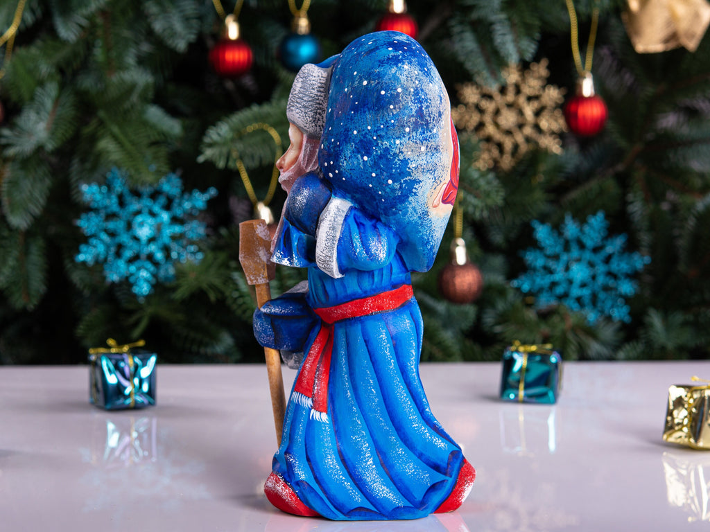 Kris Kringle nativity Santa 8 inch wooden figurine, religious Christmas shelf decor