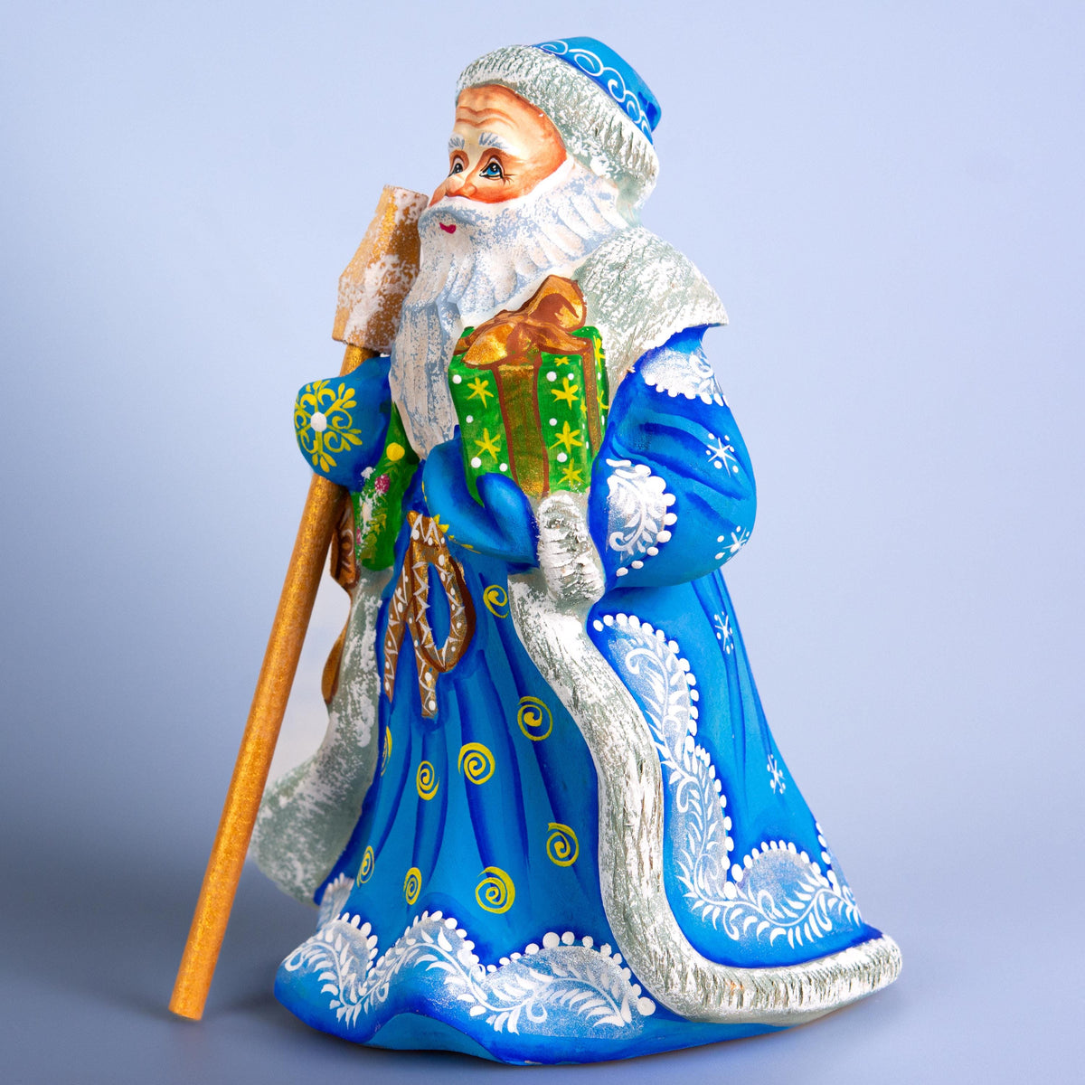 Wooden hand Carved Vintage Santa Claus figurine, handmade home Christmas decor indoor, funny Christmas gift idea made in Ukraine