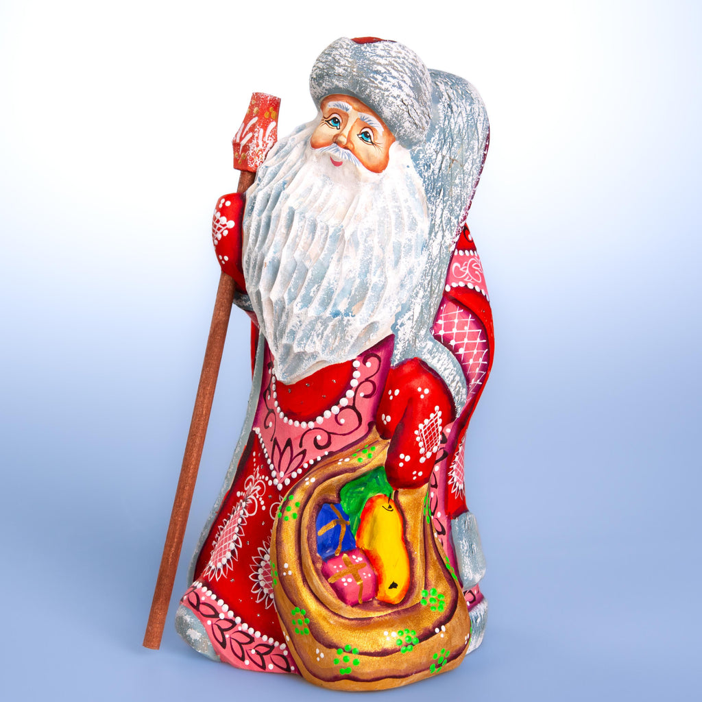 Old World Santa figurine 9.1 inch, folk art mantel decor