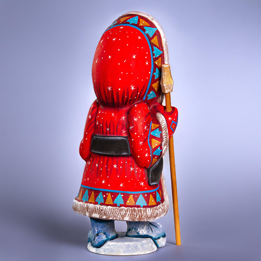 Kris Kringle wooden figurine 11 inch, hand painted Christmas art
