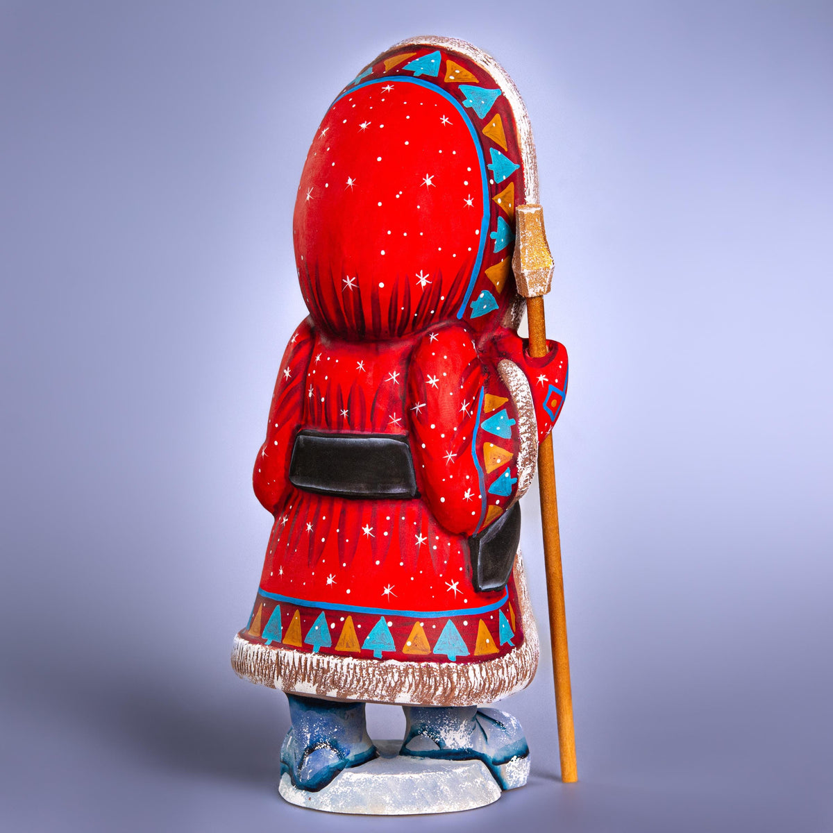 Kris Kringle wooden figurine 11 inch, hand painted Christmas art