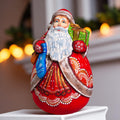 Wooden hand carved Santa Claus figurine, Handmade Christmas Holiday Home Decor indoor, Hand painted Christmas gift idea made in Ukraine