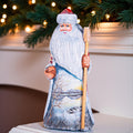 Hand Carved Wooden Santa Claus Figurine: Folk Art Christmas Decor (9 inch)