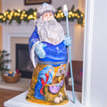 Santa Figurine 12.9", Nativity Scene, Blue Coat, Old World