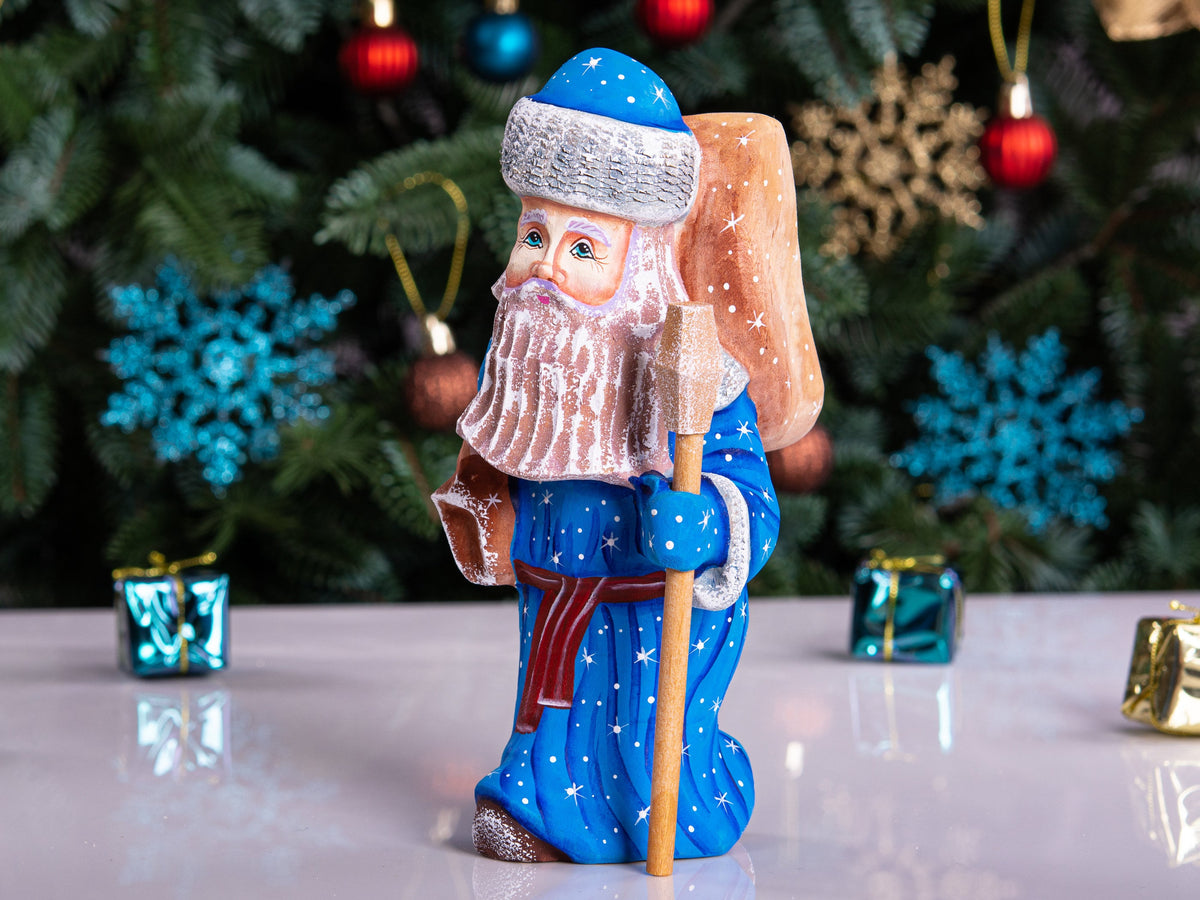 Vintage style nativity Santa figurine 7 inch, Christian Christmas home decor