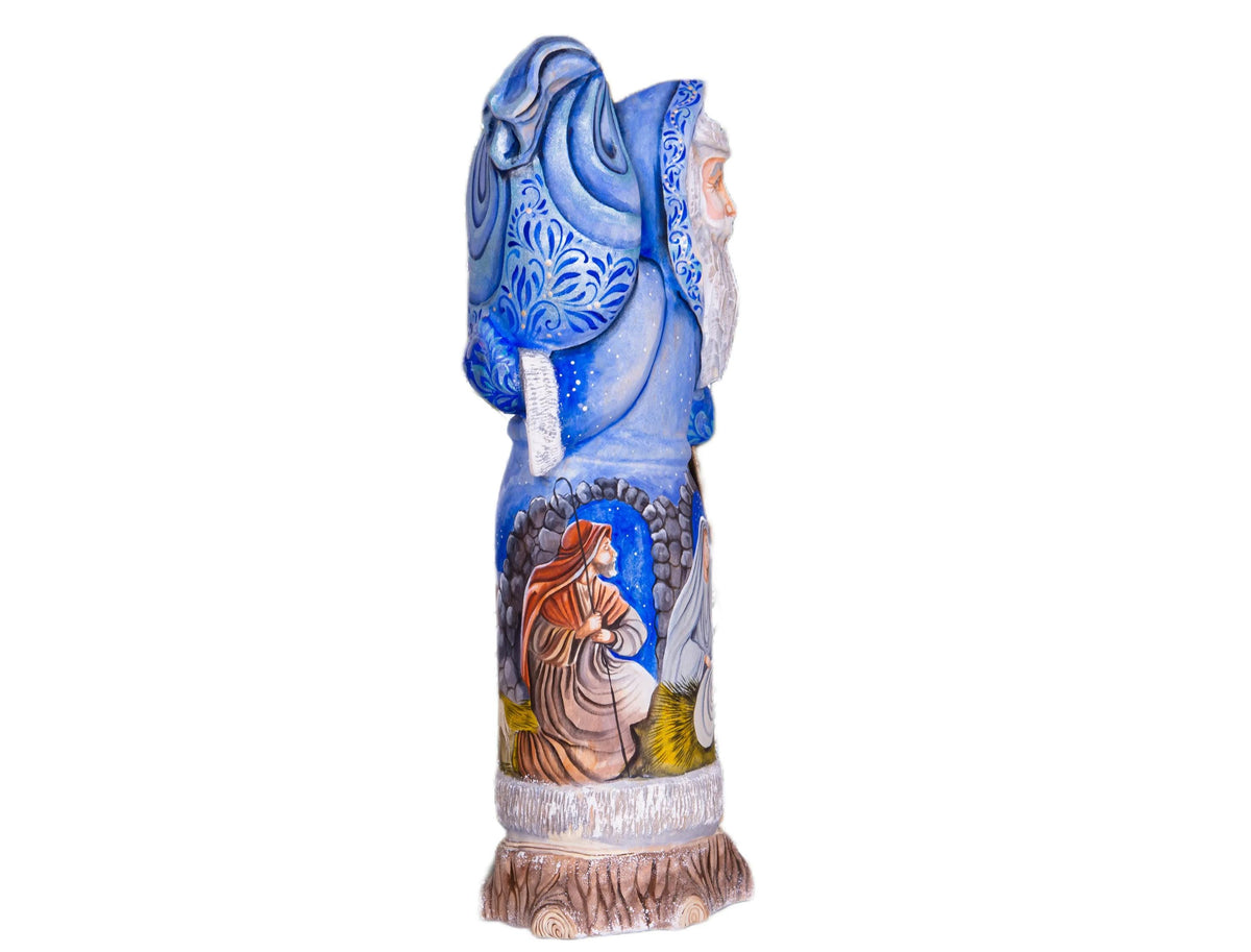 Santa Figurine 12", Nativity Scene, Orthodox Icon Style, Hand Painted Wood