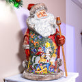 Hand Carved Wooden Santa Statue 14", Nutcracker Scene, Old World