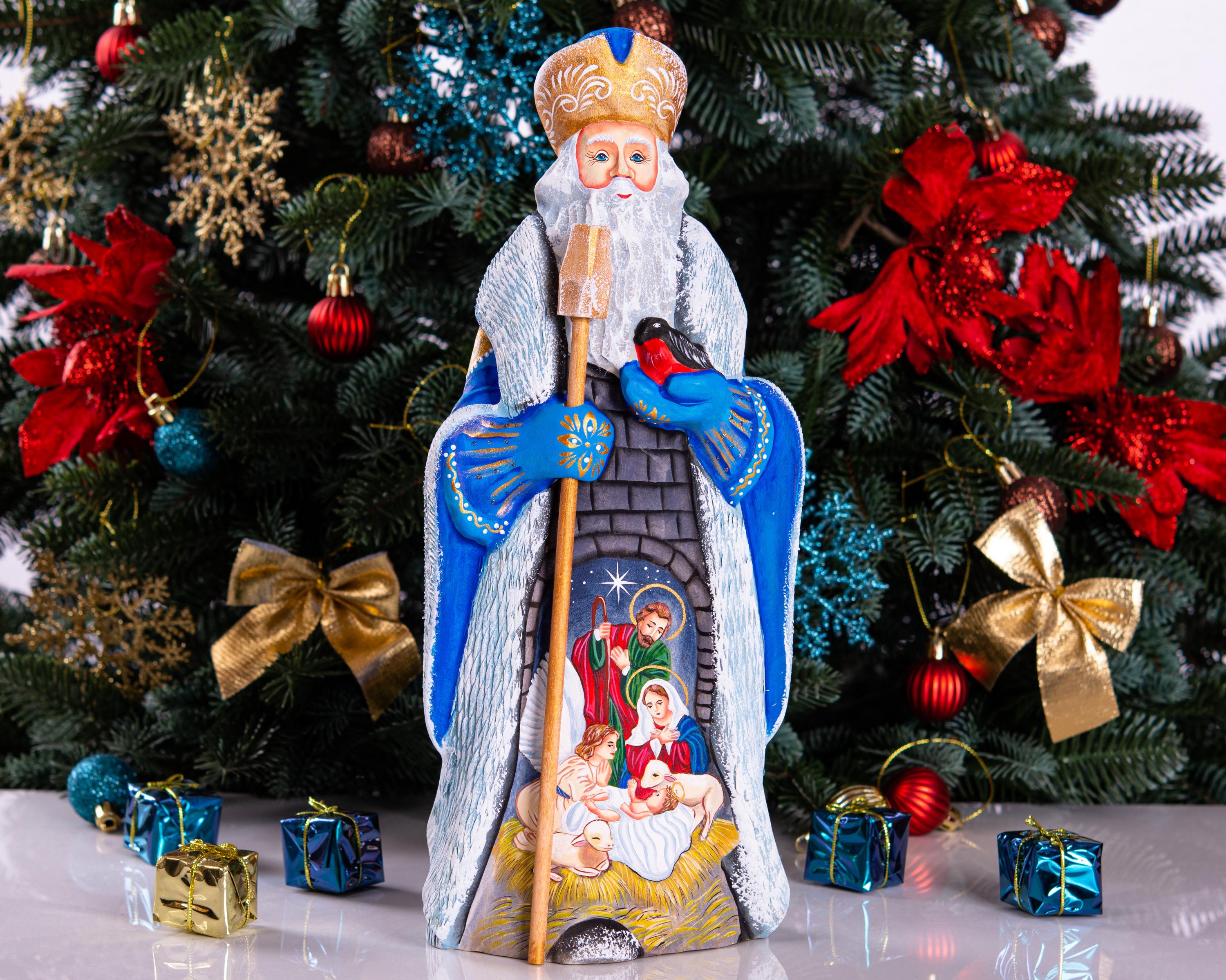 St Nicholas Figurine 12.9", Nativity Story Scene, Hand Painted