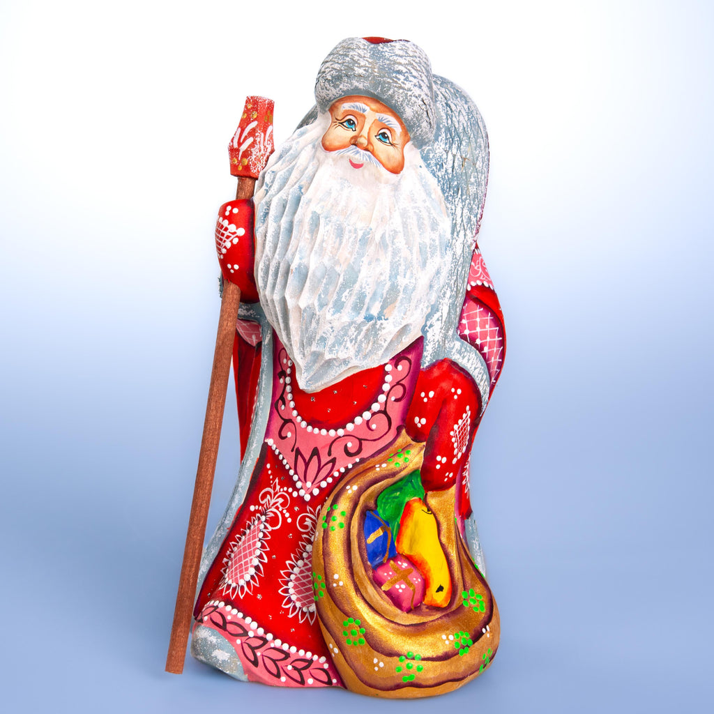 Old World Santa figurine 9.1 inch, folk art mantel decor