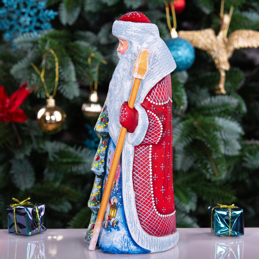 Hand Carved Wooden Santa Claus Figurine: Signed Christmas Decor (9")