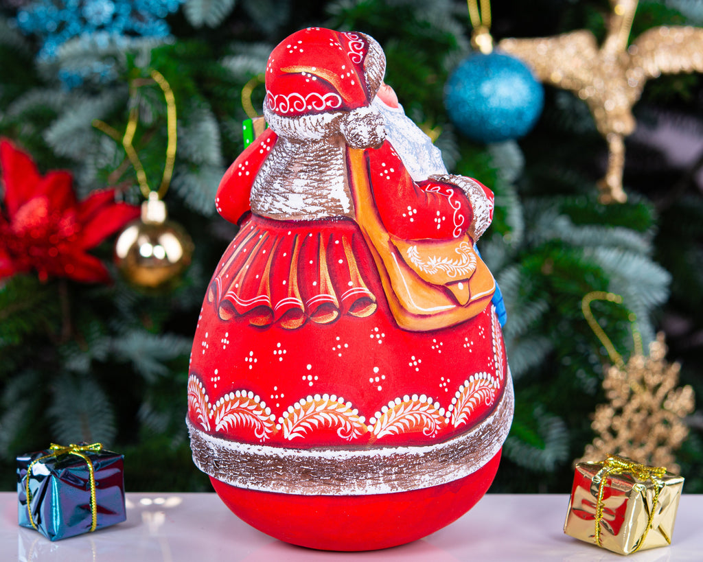 Wooden hand carved Santa Claus figurine, Handmade Christmas Holiday Home Decor indoor, Hand painted Christmas gift idea made in Ukraine
