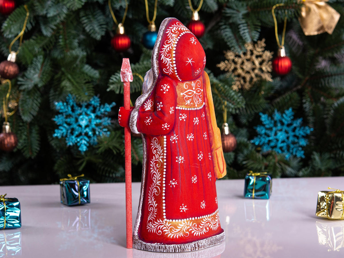 Wooden Santa Claus figurine 9", handmade Mantle Decor