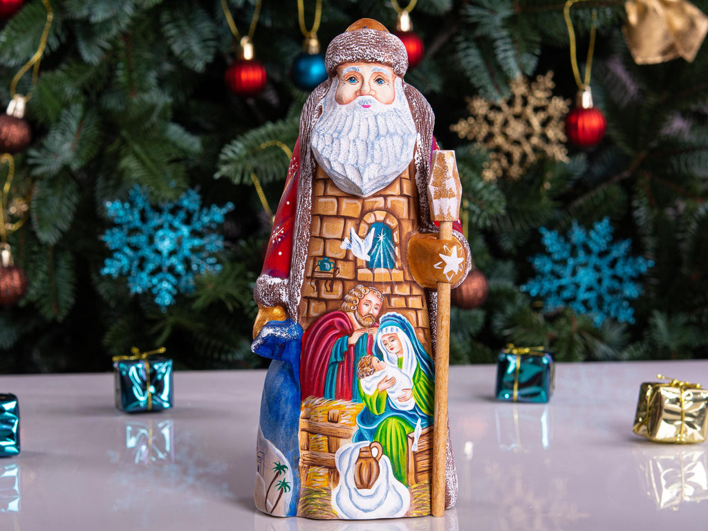 Santa Statue 9", Holy Family Nativity, Old World, Mantel Decor