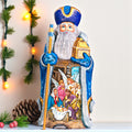 Hand carved Santa wooden figurine 12 inch, Nativity scene collectible