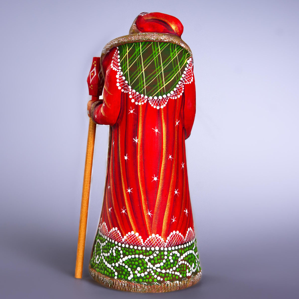 Wooden Santa Figurine 9" – Hand-Carved Christmas Mantel Decor, Folk Art