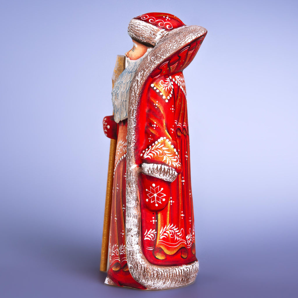 Hand Carved Wooden Santa Claus Figurine: Handmade Christmas Decor, 9"