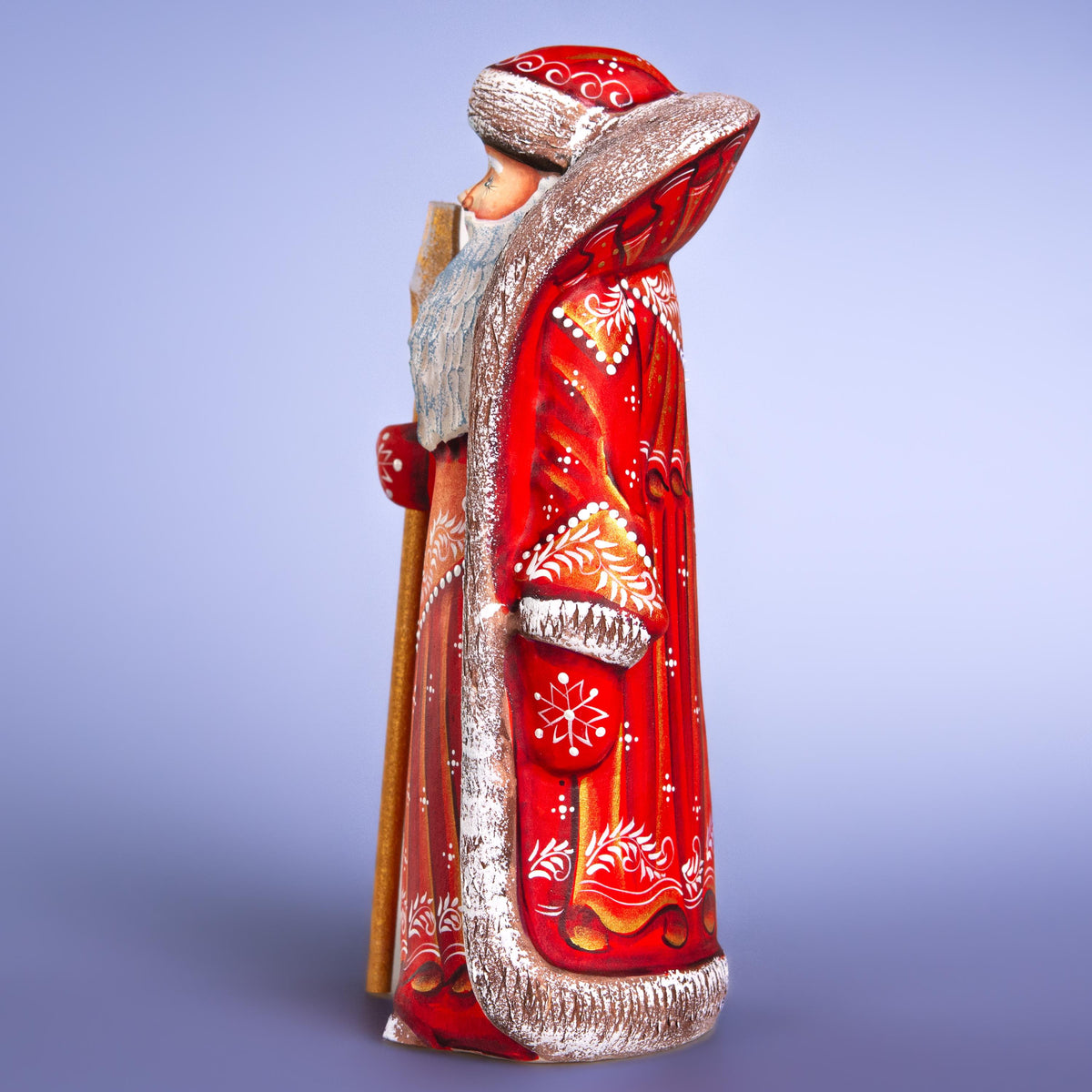 Hand Carved Wooden Santa Claus Figurine: Handmade Christmas Decor, 9"