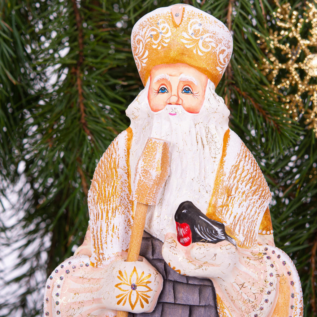 Holy Family Christmas decor 12.7 inch, hand carved Santa nativity wood figurine