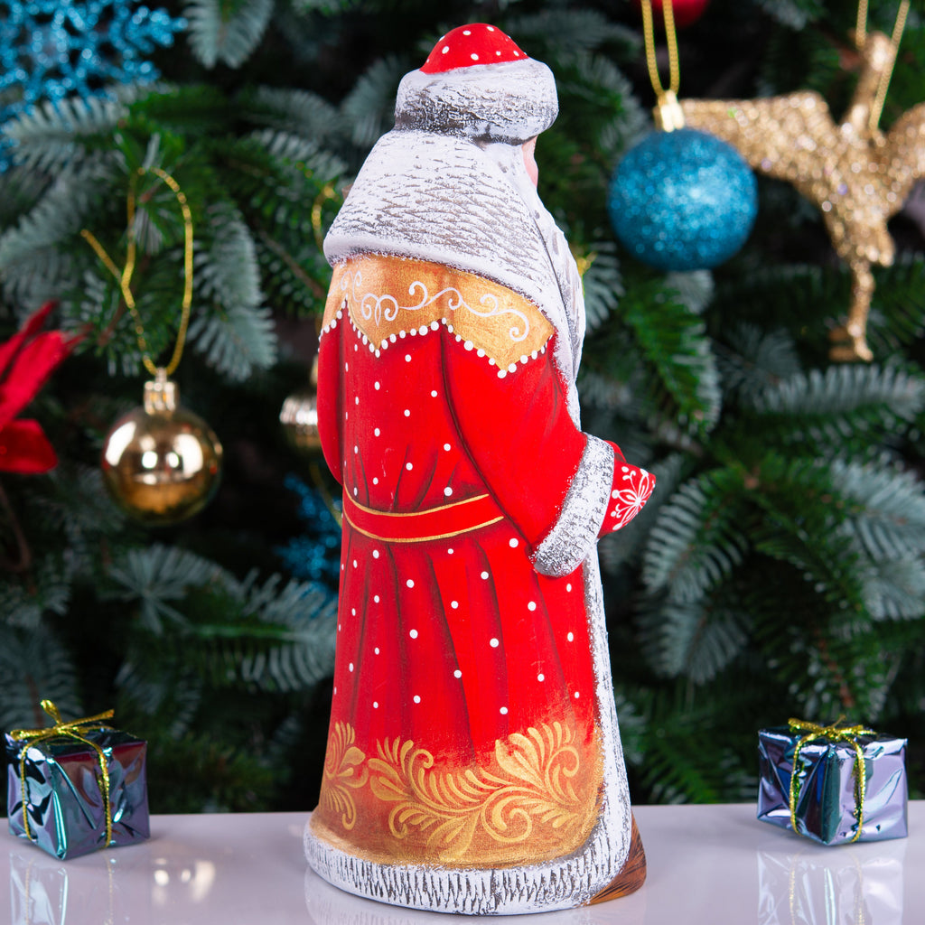 Hand Carved Nativity Santa Figurine: Signed Folk Art Collectible