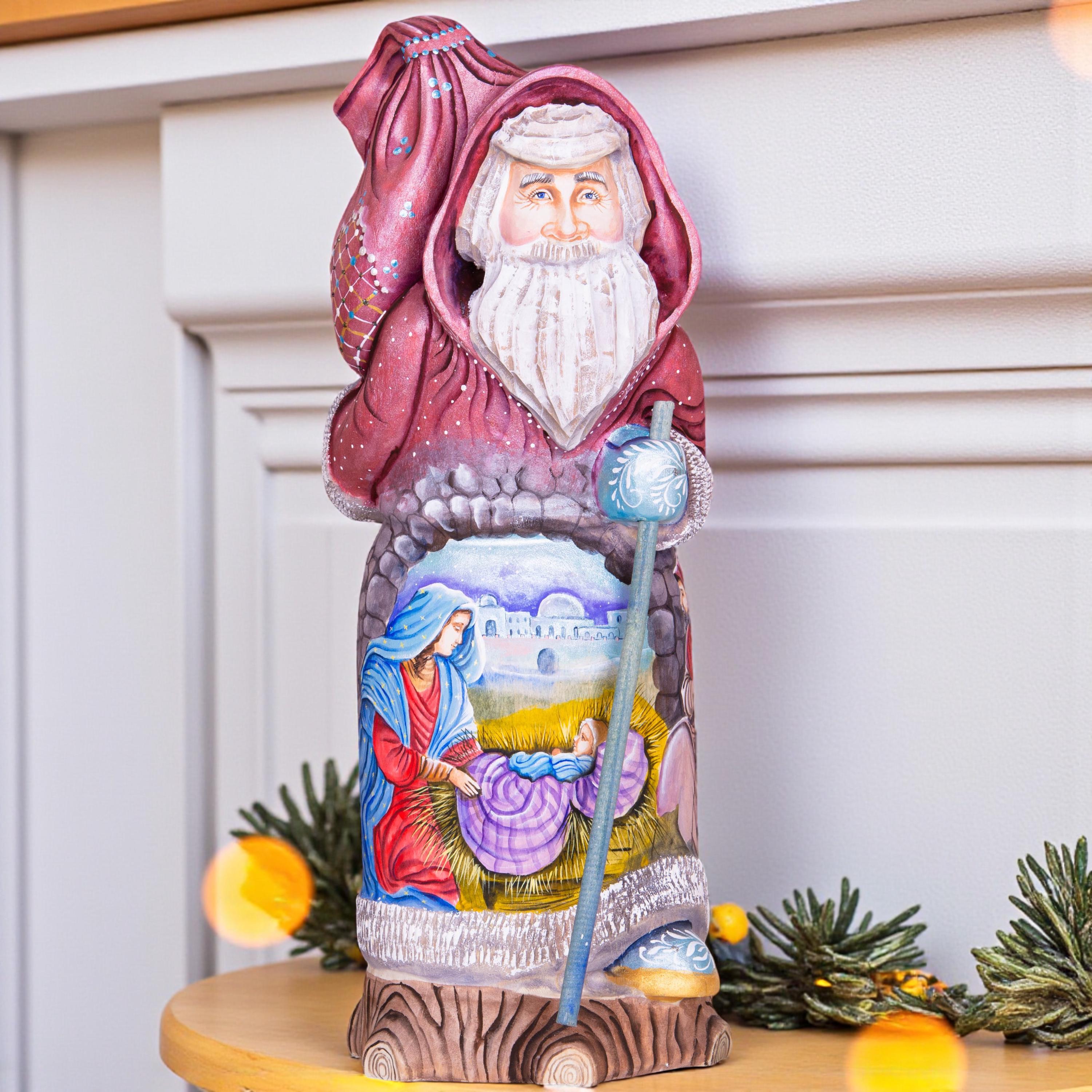Old World Santa Figurine 12", Holy Family Nativity, Hand Painted