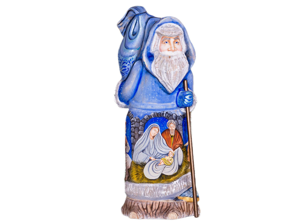 Santa Figurine 12", Nativity Scene, Orthodox Icon Style, Hand Painted Wood