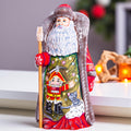 Hand-Carved Wooden Santa Claus Figurine: 9" Holiday Home Decor