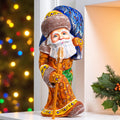 Hand painted wooden Santa 10 inch figurine, collectible Christmas decor