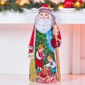 Hand Carved Wooden Santa Claus Figurine: Signed Folk Art Christmas Decor