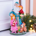Hand-Carved Wooden Santa Claus Figurine: Collectible Christmas Decor