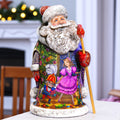 Hand Carved Santa Figurine: Nutcracker Ballet Scene, Painted Wood
