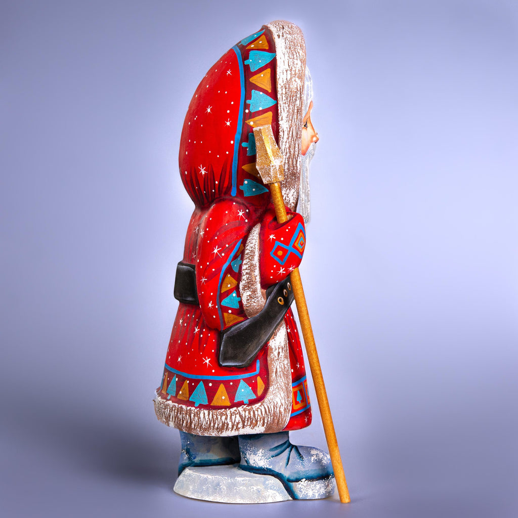 Kris Kringle wooden figurine 11 inch, hand painted Christmas art