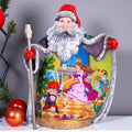 Hand-Carved Wooden Santa Claus Figurine: Unique Christmas Decor (10 inch)