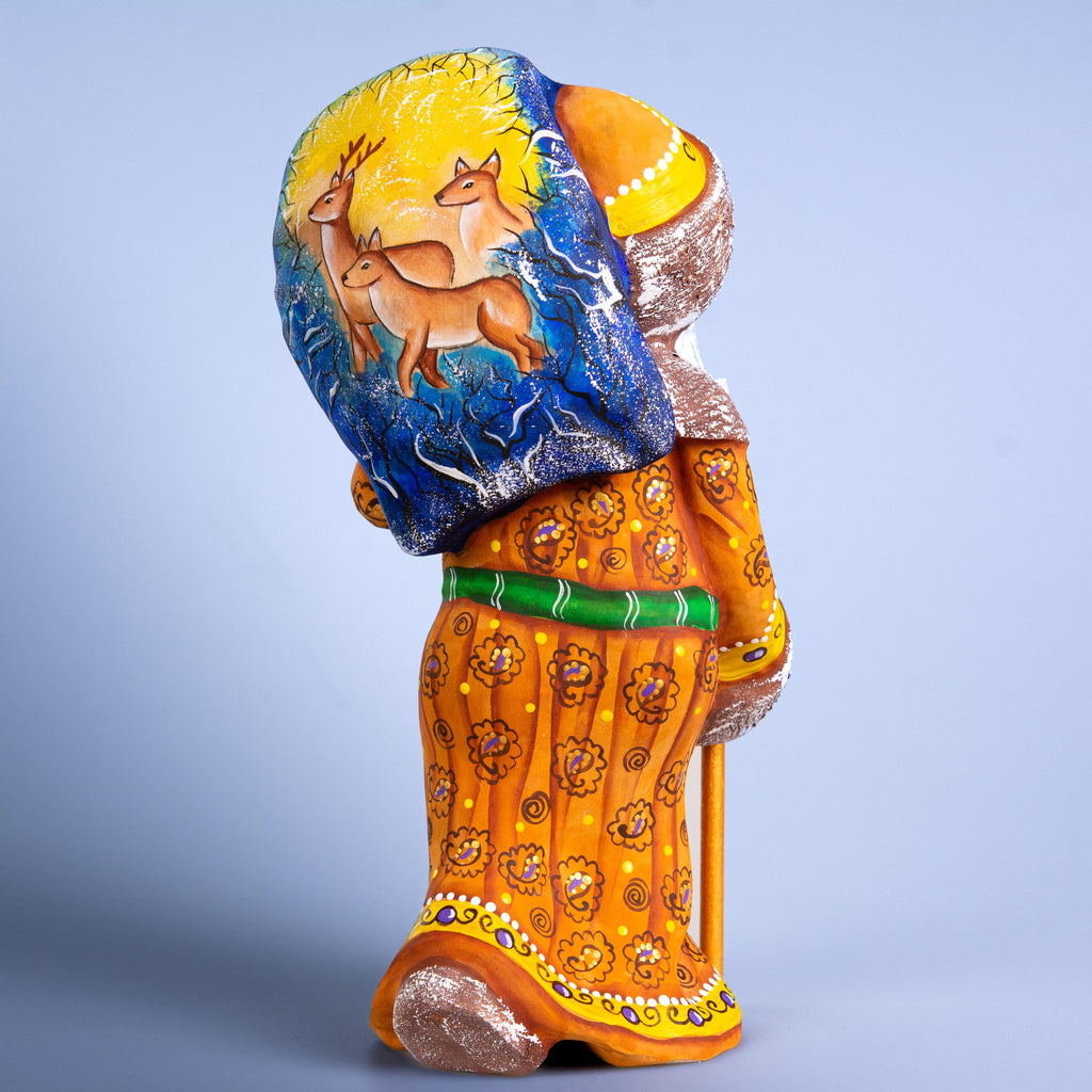 Hand painted wooden Santa 10 inch figurine, collectible Christmas decor